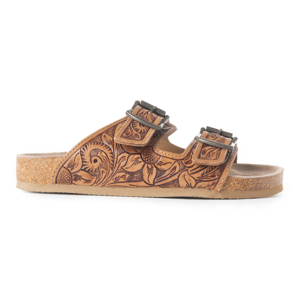 Footo Western Hand-Tooled Sandals