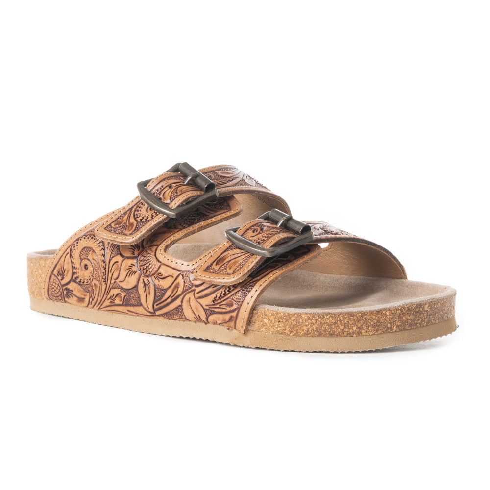 Footo Western Hand-Tooled Sandals