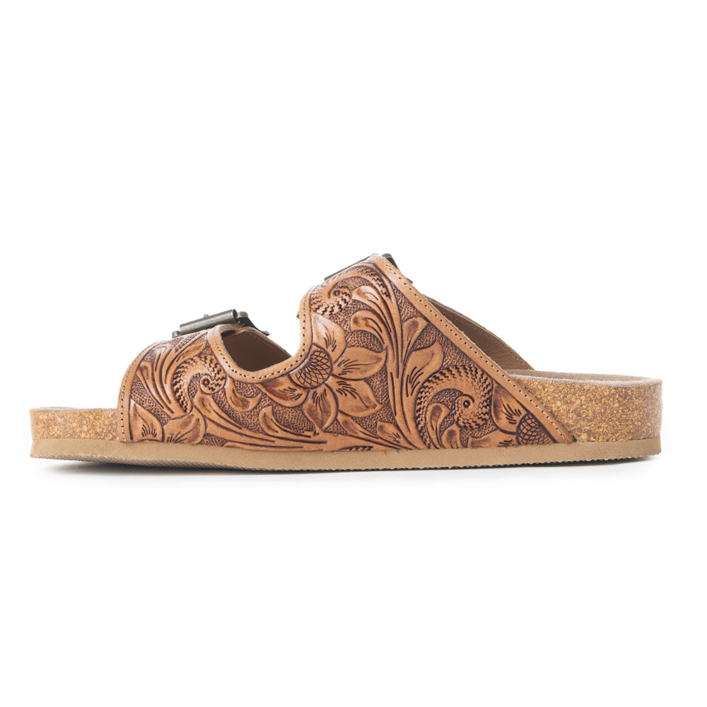 Footo Western Hand-Tooled Sandals