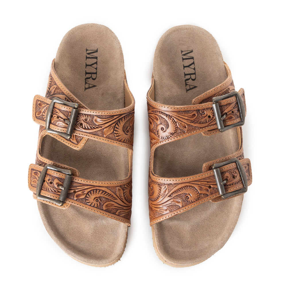 Footo Western Hand-Tooled Sandals